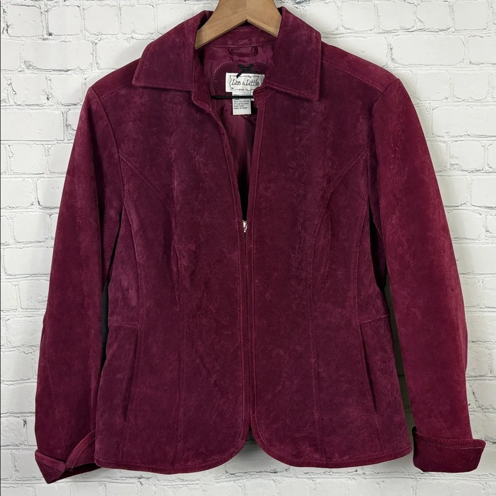 LIVE A LITTLE Vintage Suede Leather Zip Front Jacket size small